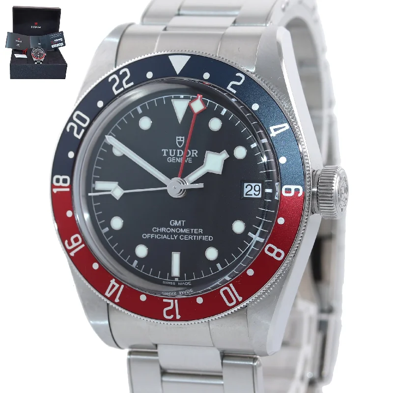 bracelets and bangles with gold plating -NEW PAPERS 2020 Tudor Black Bay GMT Pepsi 79830RB 41mm Steel Bracelet Watch Box