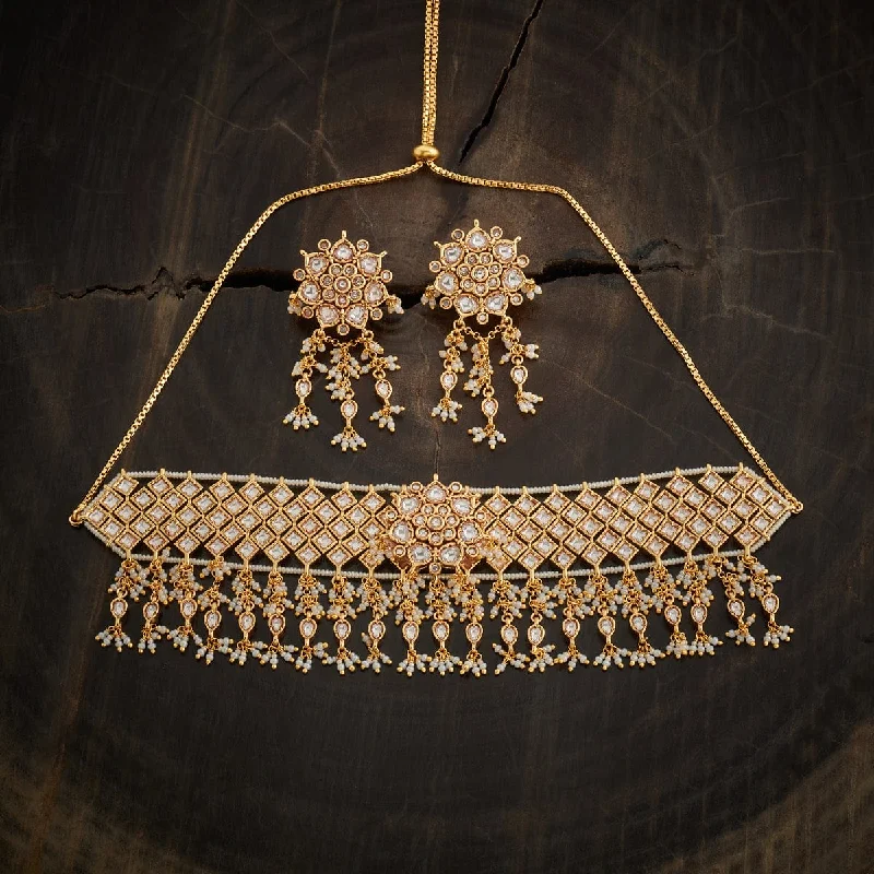 necklaces with pink tourmaline -Kundan Necklace 168954