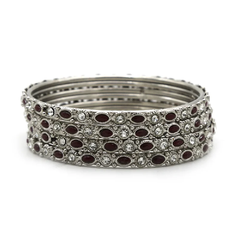 bracelets and bangles under 30 dollars -Silver Bangles & Bracelets for Women's - Maroon