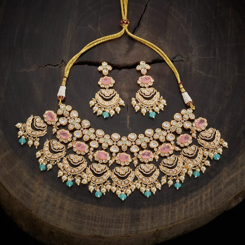 necklaces choker style -Kundan Necklace 164034