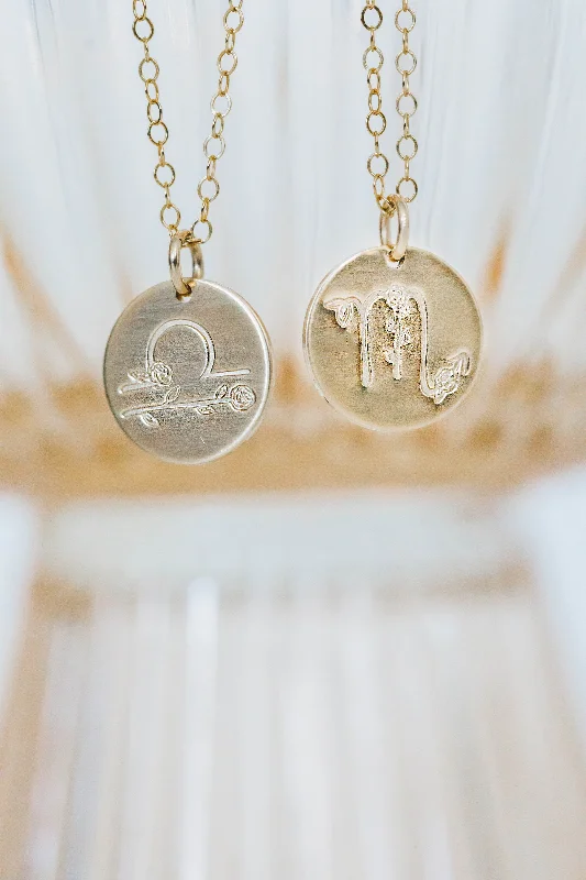 necklaces chic design -zodiac flora necklace { gold + silver }