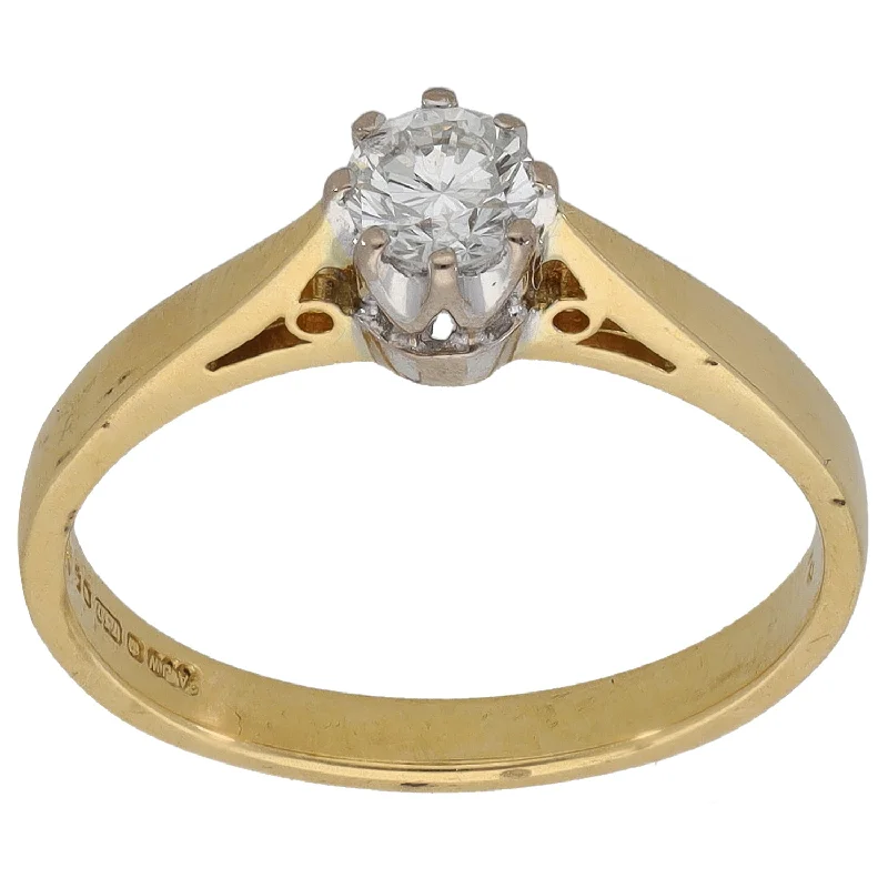 ladies engagement rings for proposal -18ct Gold 0.32ct Diamond Solitaire Ring Size M