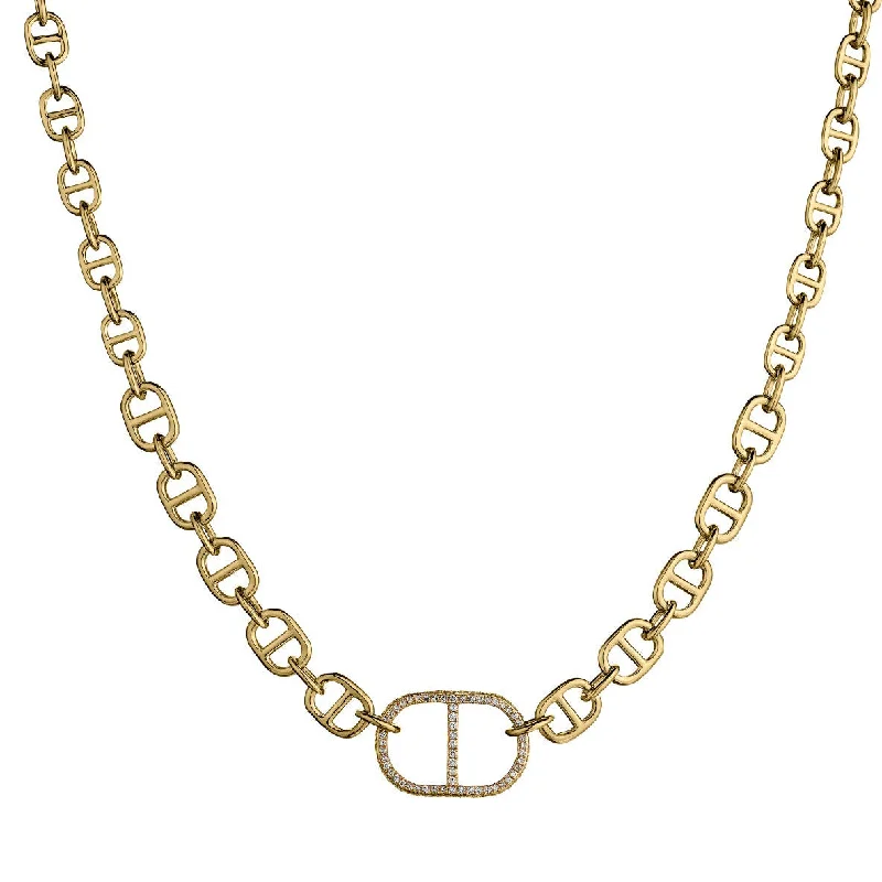 necklaces with pink sapphire -DIAMOND LINK CHAIN NECKLACE