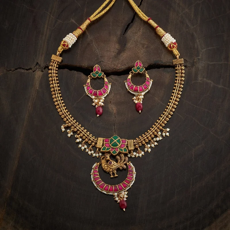 necklaces with feather charm -Antique Necklace 162016