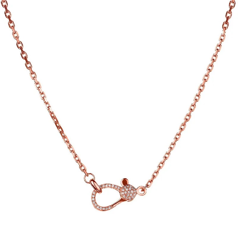 necklaces with zircon sparkle -DIAMOND CLASP NECKLACE