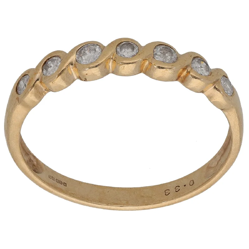 ladies engagement rings for modern brides -9ct Gold 0.33ct Diamond Half Eternity Ring Size U