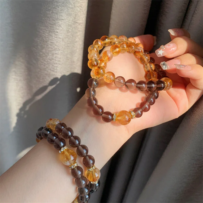 bracelets and bangles gold set -Women's Fashion Natural Crystal Ball Bracelet