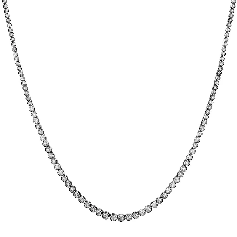 necklaces timeless beauty -BEZEL SET DIAMOND TENNIS NECKLACE