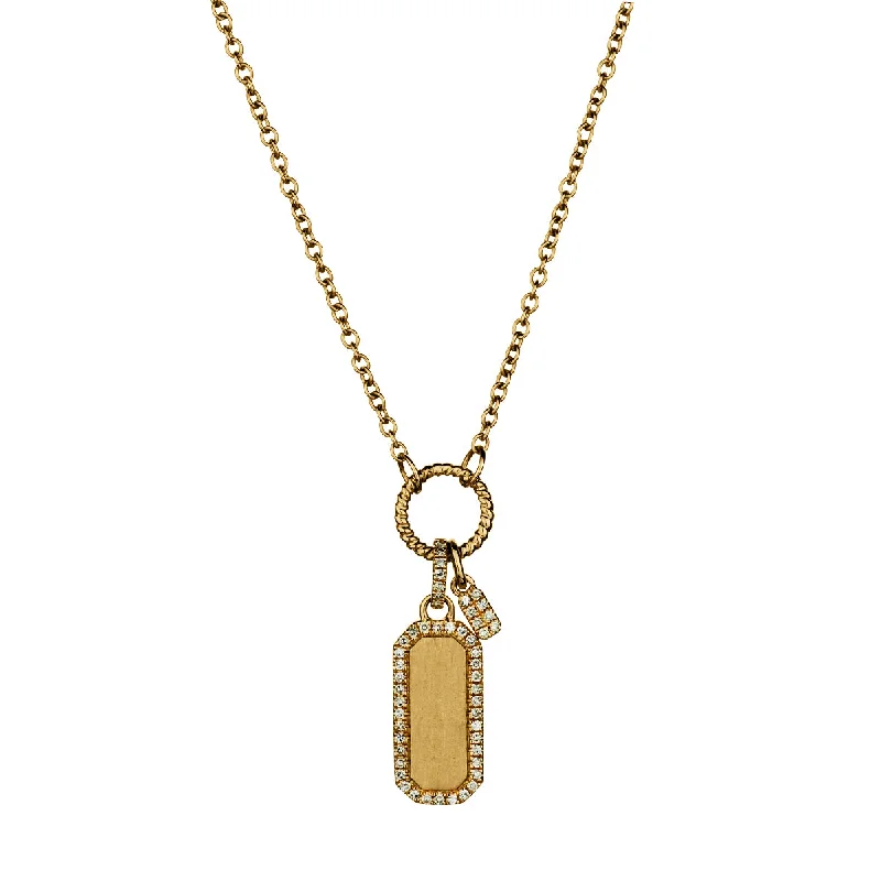 necklaces for teens trendy -DIAMOND & GOLD PLATE PENDANT