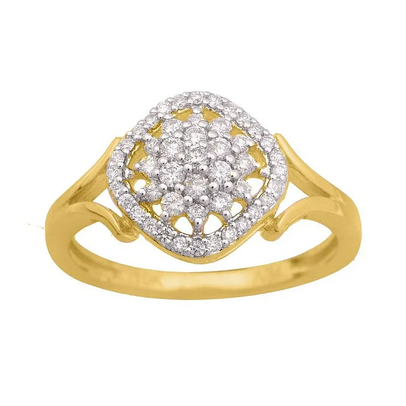 Women's rings with luxurious gemstone settings-3/8ctw Diamond Cluster Ring