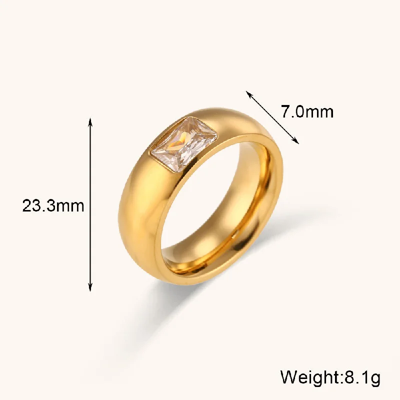 Zircon Ring Ring-Square