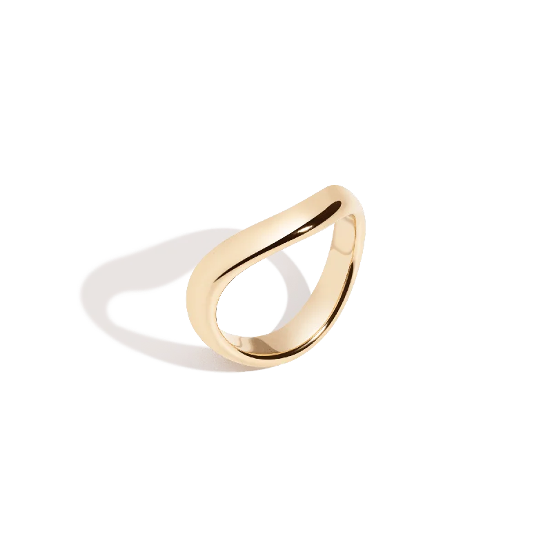 Women's promise rings with meaning-Stackable Wave Ring