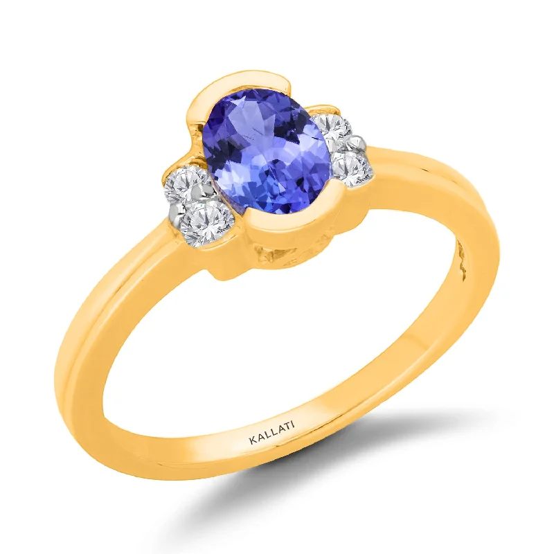 Women's rings with pearl accents-Kallati Tanzanite Diamond Ring