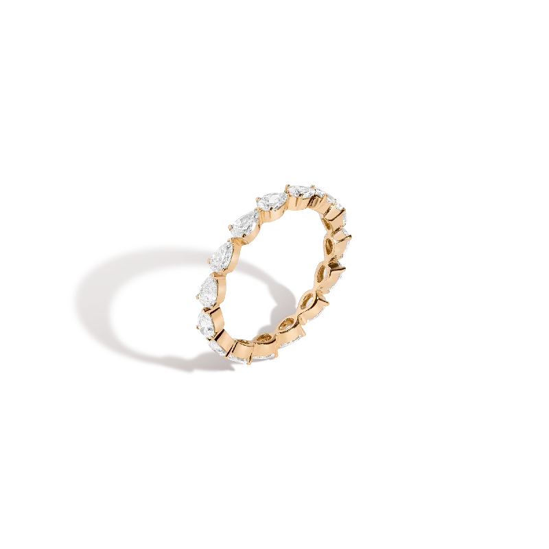 Luxury women's rings for exclusive designs-Pear Diamond Eternity Ring