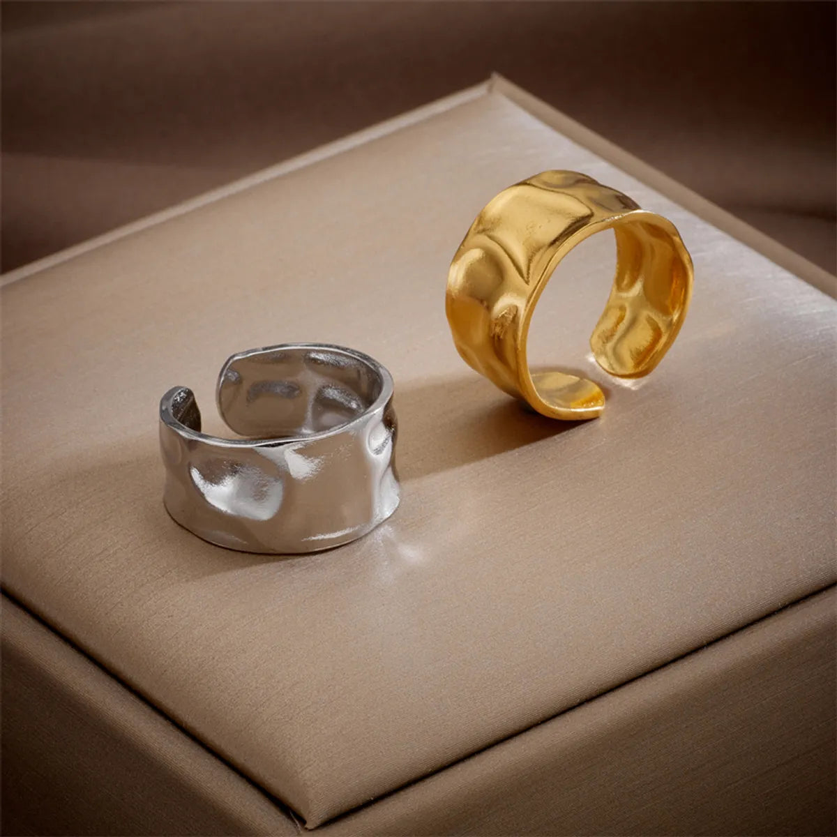 Women's eternity rings for a lasting love-Simple Style Irregular Titanium Steel Gold Plated Open Ring