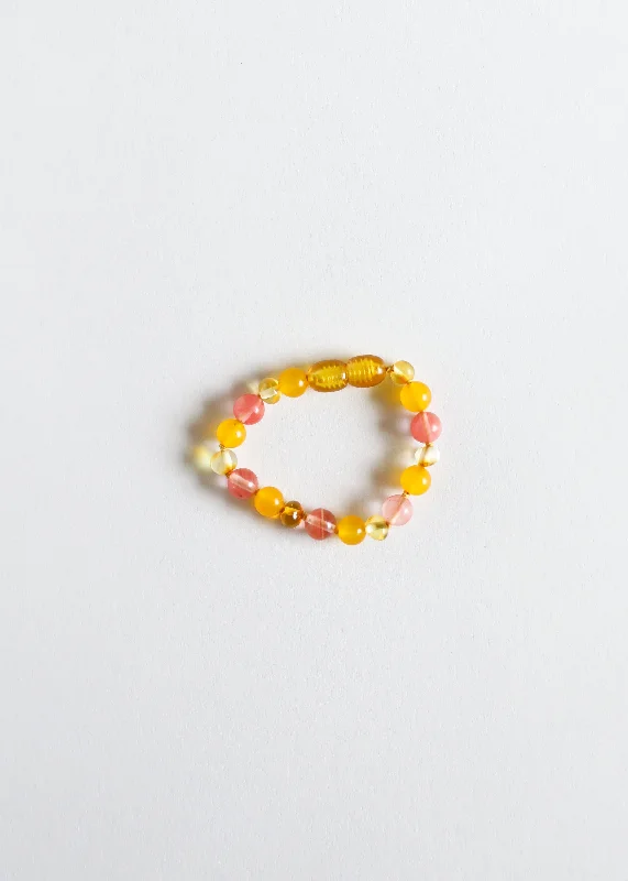 bracelets and bangles art deco -Polished Honey Baltic Amber + Honeysuckle Gemstones || Anklet or Bracelet