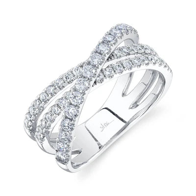 Women's statement rings for bold fashion choices-Shy Creation .79ctw Diamond Bridge Ring