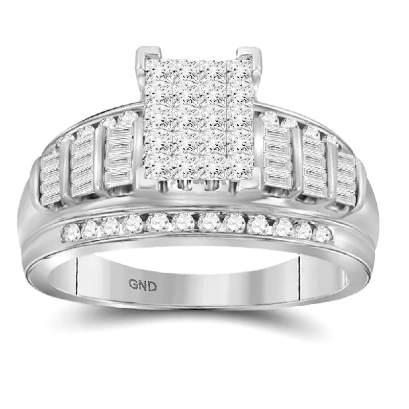 Women's wedding bands with elegant detailing-2ctw Princessa Diamond Cluster Promise Forever Ring