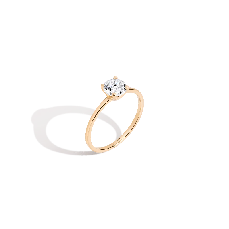 Unique women's rings for fashion-Round Solitaire Diamond Ring