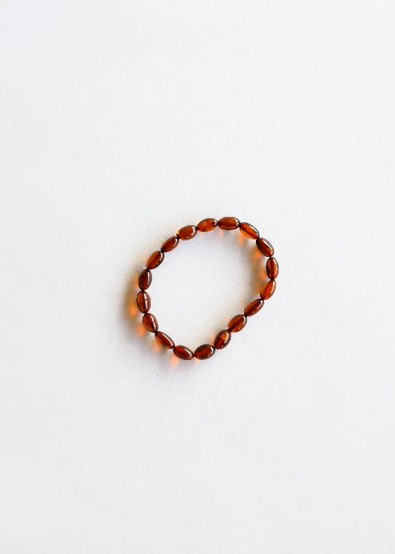 bracelets and bangles for birthday -Polished Cognac Baltic Amber || Classic || Bracelet or Anklet