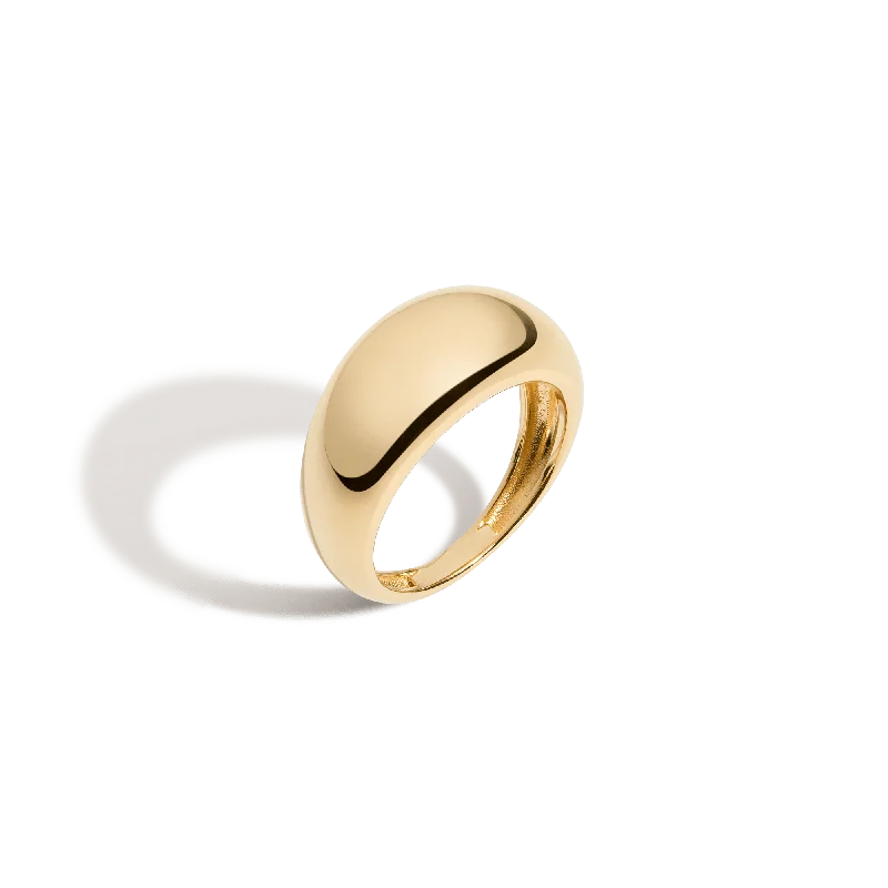 Women's minimalist rings with sleek design-Gold Smooth Arch Ring