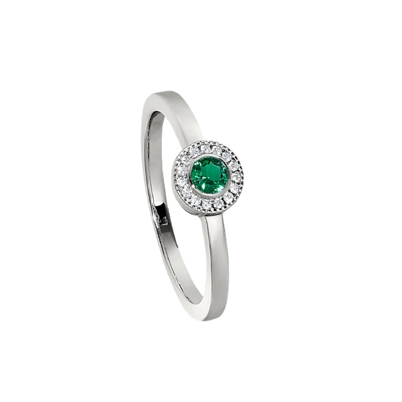 Stylish women's rings with emerald gemstones-Birth Gems Emerald Ring