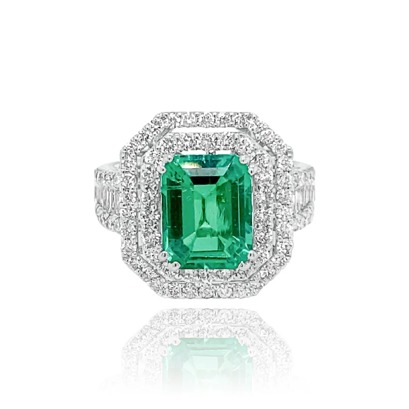 Women's rings for everyday elegance-DIAMONDS & EMERALD "ASTRID" RING.