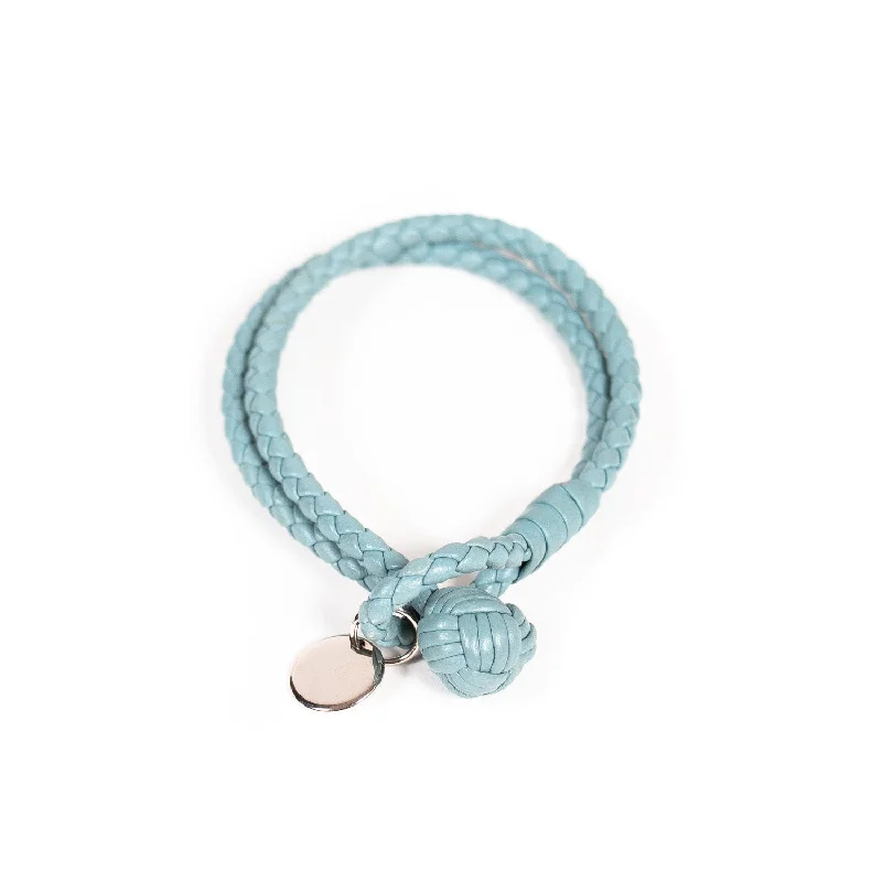 bracelets and bangles stylish modern -Bottega Veneta Intrecciato Double Row Knot Bracelet