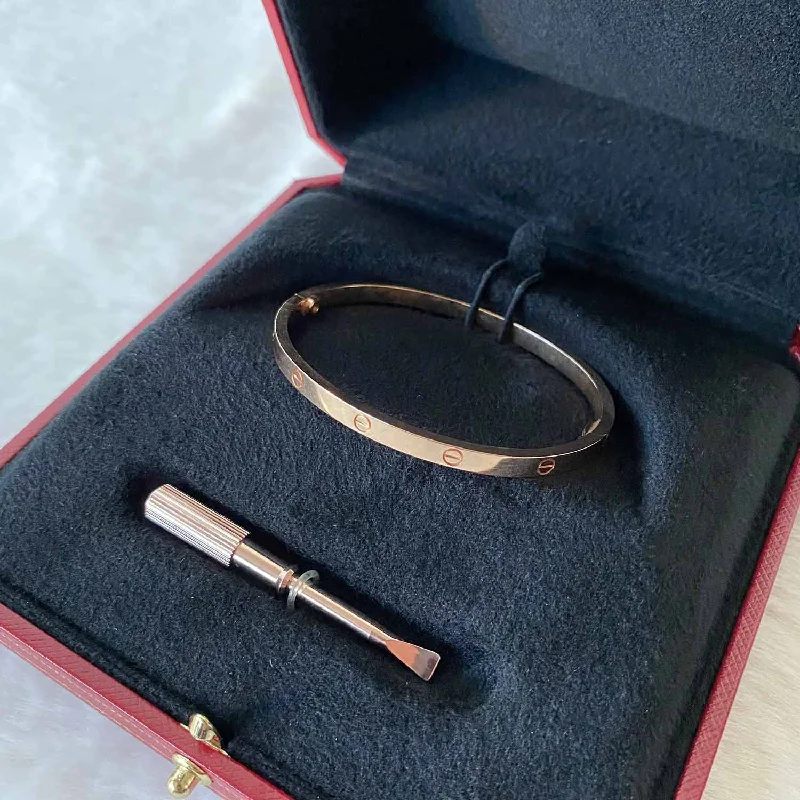 bracelets and bangles art deco -Cartier Rose Gold Love Bracelet SM