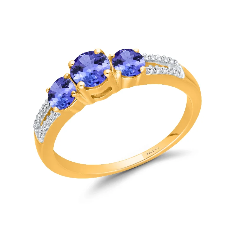 Unique women's rings for a one-of-a-kind look-Kallati Tanzanite Diamond Ring