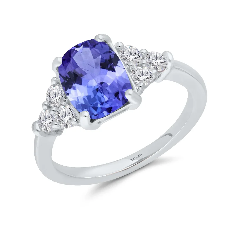 Women's rings for fashion-forward women-Kallati Tanzanite Diamond Ring