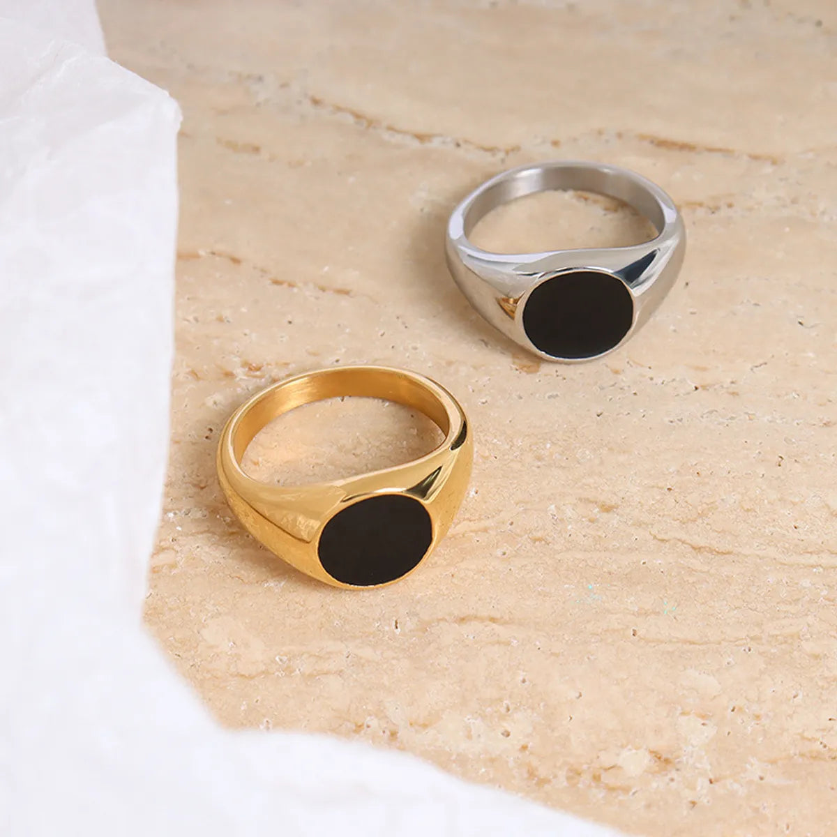 Wedding rings for women with classic charm-European And American New Black Drip Design Ring Titanium Steel Ring