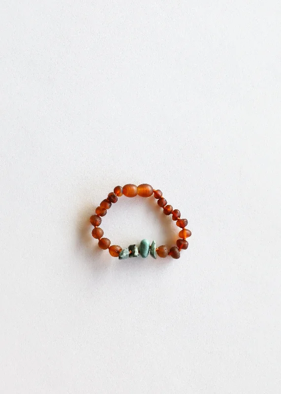 bracelets and bangles with citrine -Raw Cognac Baltic Amber + Raw Turquoise Jasper || Anklet or Bracelet