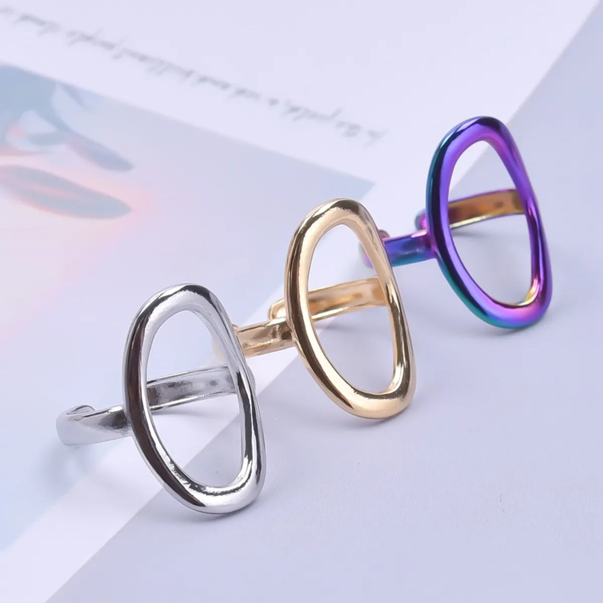 Women's rings for everyday elegance-Commute Solid Color Stainless Steel Polishing Rings