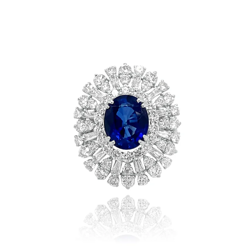 Affordable women's rings for budget-friendly style-DIAMOND & SAPPHIRE "PEACOCK" RING.