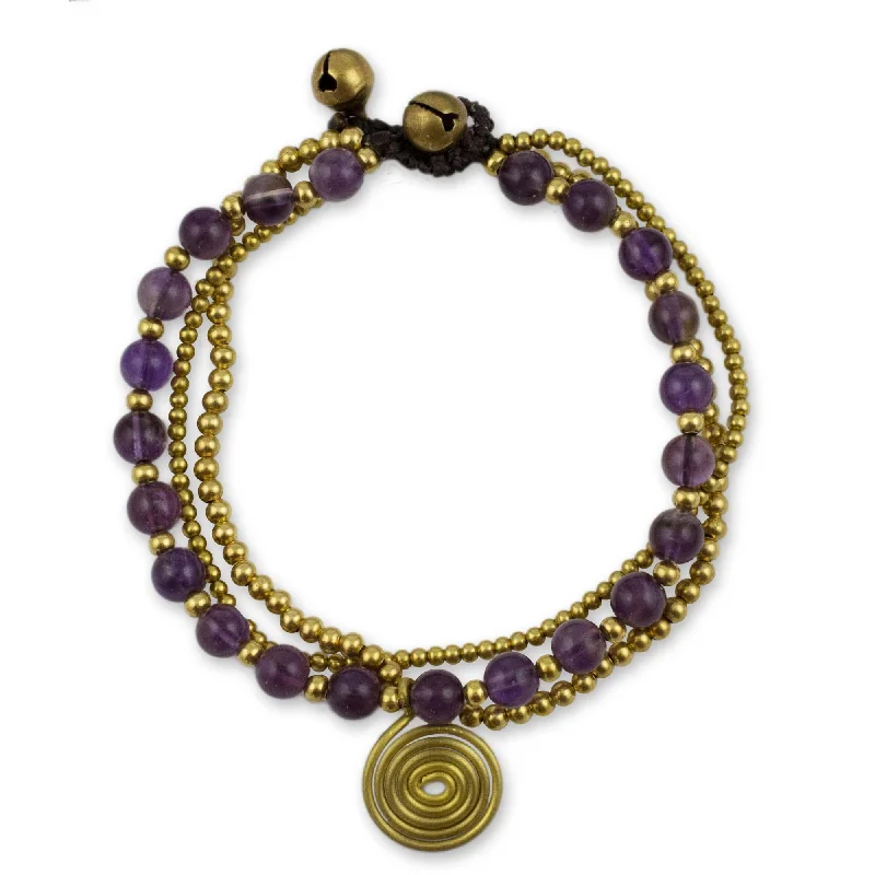 bracelets and bangles stackable style -Amethyst Daydreams Beaded Bracelet