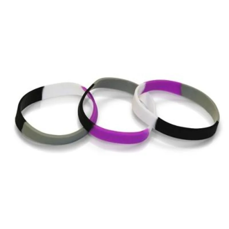 bracelets and bangles with rainbow gems -''Asexual'' Pride -Silicone Bracelet