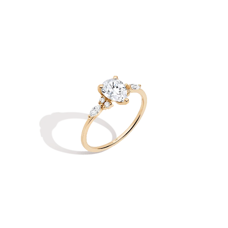 Women's statement rings for bold fashion-Pear Cut Floral Diamond Ring