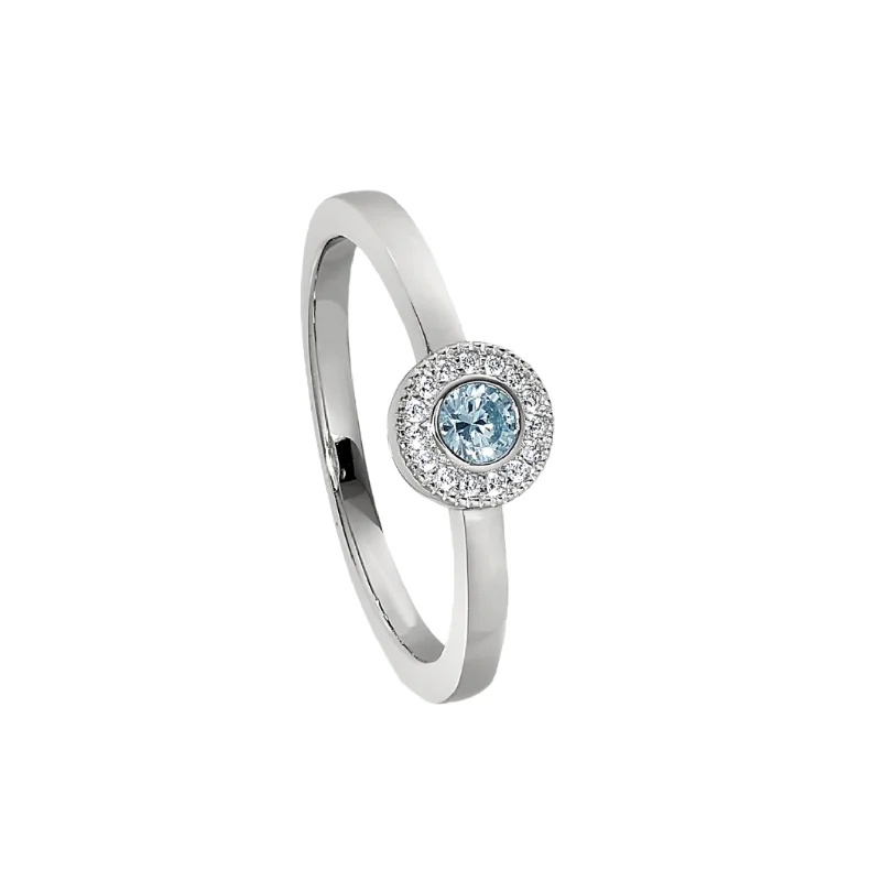 Women's rings with luxurious rose gold-Birth Gems Aquamarine Ring