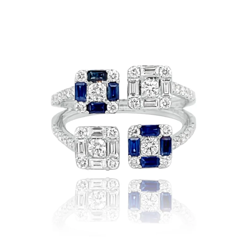 Stunning women's diamond rings for engagement-DIAMONDS & SAPPHIRES "SHAKMAT" RING.