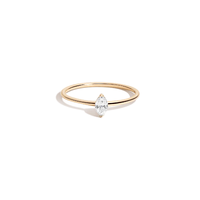 Trendy women's rings for casual wear-Marquise Lab Grown Diamond Ring