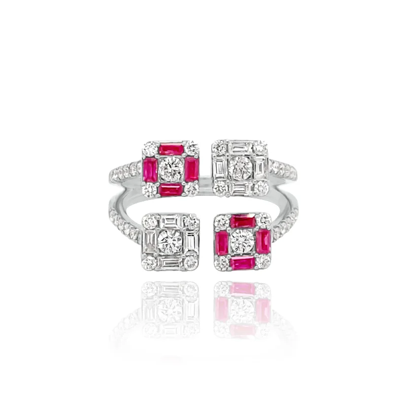 Women's rings with birthstones-DIAMONDS & RUBIES "SHAKMAT" RING.