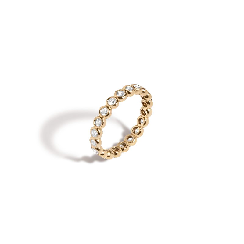 Simple and elegant women's rings-Diamond Bezel Eternity Ring