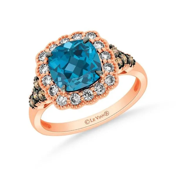 Handmade women's rings for originality-Le Vian Chocolatier® Deep Sea Blue Topaz™ Ring