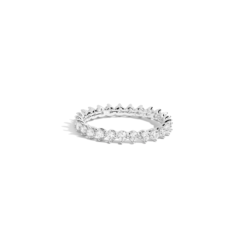 Women's rings with pear-shaped diamonds-Three-Prong Lab Grown Diamond Eternity Ring