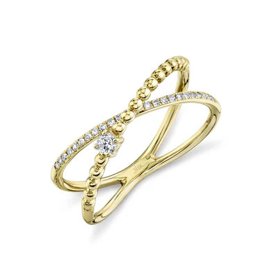 Women's gold rings for everyday elegance-Shy Creation .12ctw Diamond Bridge Ring