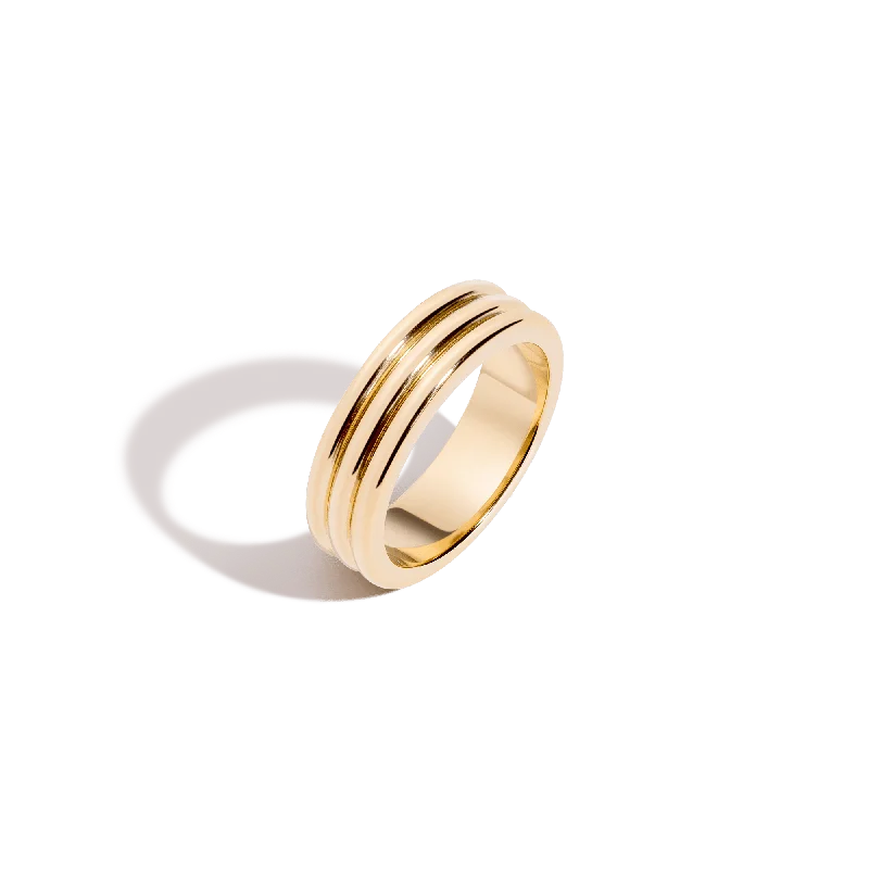 Women's rings with double bands-Triple Row Ring