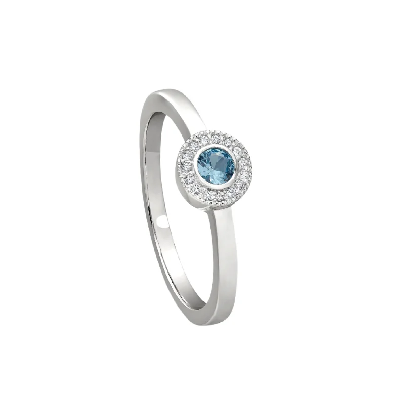 Women's rings with antique-inspired design-Birth Gems Blue Topaz Ring