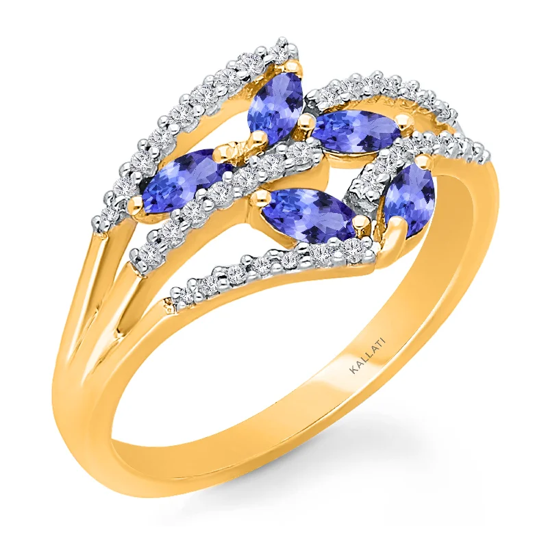 Vintage women's rings for a timeless look-Kallati Tanzanite Diamond Ring