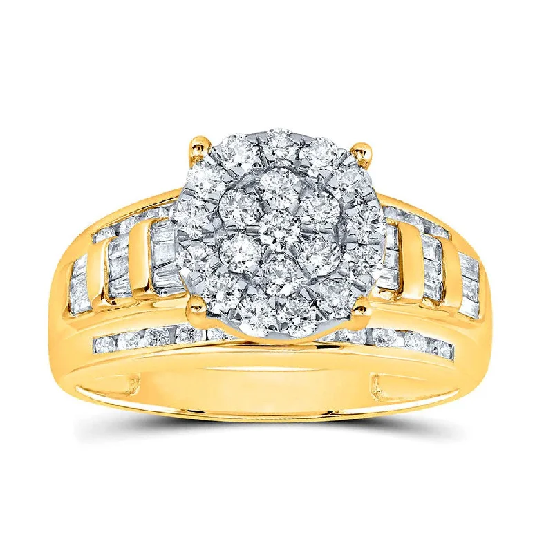 Elegant women's rings for bridesmaids-1ctw Diamond Cluster Promise Forever Ring